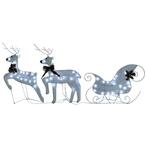 Kerst Rendieren & Slee 60 LED - Wit | Retourdeal | 47% Ko..., Diversen, Kerst, Ophalen of Verzenden, Nieuw