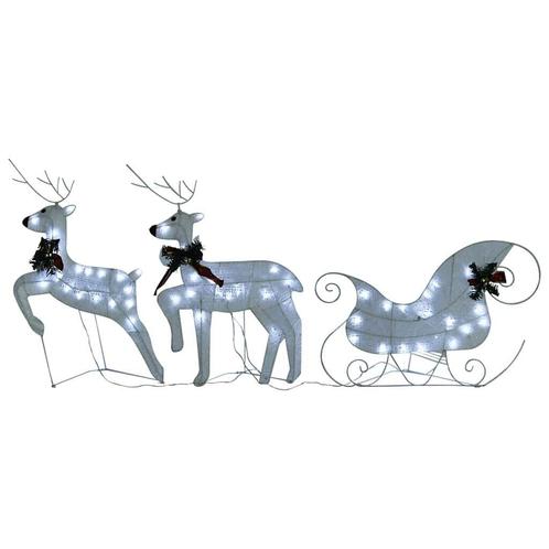 Kerst Rendieren & Slee 60 LED - Wit | Retourdeal | 47% Ko..., Diversen, Kerst, Nieuw, Ophalen of Verzenden