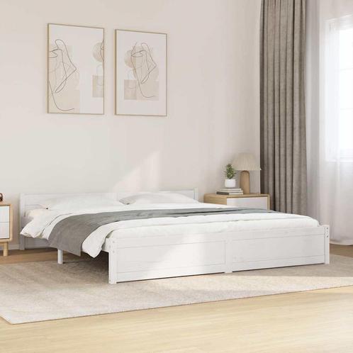vidaXL Bedframe massief hout wit 180x200 cm, Huis en Inrichting, Slaapkamer | Bedden, 80 cm, 200 cm, Wit, Eenpersoons, Nieuw, Hout