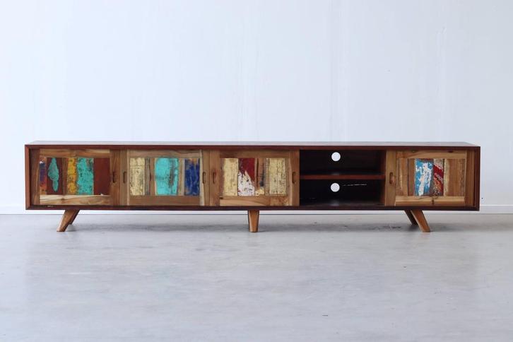 Indonesisch boothout TV-meubel – uniek. duurzaam en hip, Huis en Inrichting, Kasten | Televisiemeubels, 25 tot 50 cm, Nieuw, Teakhout