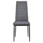 Eetkamerstoel Italië 96x43x52 cm grijs stof metaal set van 4, Huis en Inrichting, Stoelen, Verzenden, Nieuw