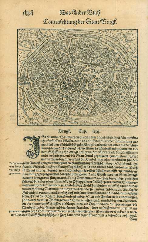 Stadsplattegrond van Bruges, Antiek en Kunst, Kunst | Etsen en Gravures