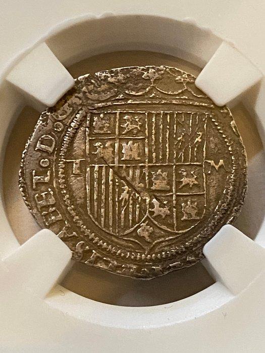 Spanje. Reyes Católicos. 1 Real 1530-1566 (Zonder, Postzegels en Munten, Munten | Europa | Niet-Euromunten