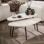 *WOONWINKEL* Kiezelvorm Salontafel Set Wit, Verzenden, Nieuw