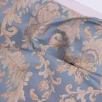 BA114 - Zeldzaam Italiaans lampasso damast – azuurblauw met