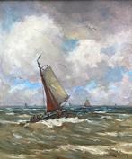 Cees van Waning (1861-1929 - Bomschuit op volle zee, Antiek en Kunst, Kunst | Schilderijen | Klassiek