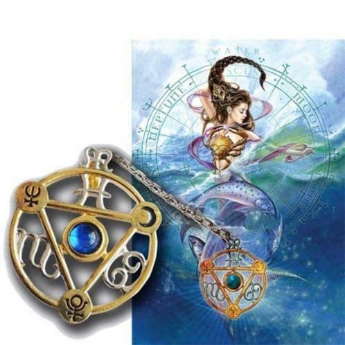 Elemental Talisman compleet met een kaart van Briar, Sieraden, Tassen en Uiterlijk, Kettingen, Zilver, Nieuw, Met kristal, Met strass