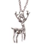 Ketting Zilverkleurig 55cm - Hangertje Hert zilverkleurig 3x, Ophalen of Verzenden, Nieuw