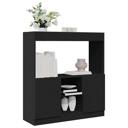 vidaXL Hoge kast 92x33x100 cm bewerkt hout zwart, Huis en Inrichting, Kasten | Boekenkasten, Nieuw, Overige houtsoorten, Verzenden
