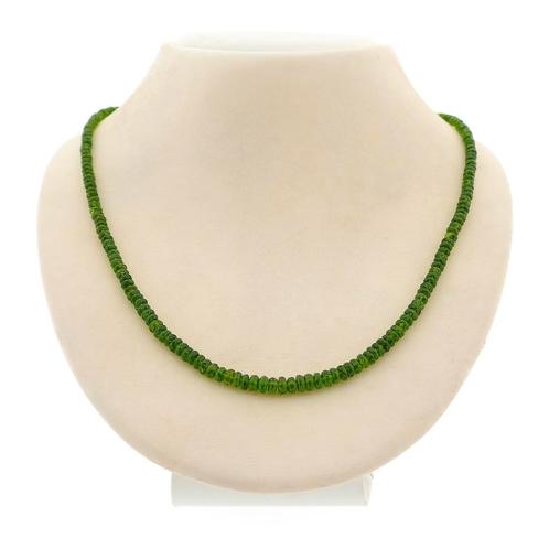 Peridoot kralen ketting met gouden slot | 47 cm (veerring), Sieraden, Tassen en Uiterlijk, Kettingen, Overige kleuren, Gebruikt