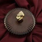 Gouden ring met zirconia, Sieraden, Tassen en Uiterlijk, Ringen, 18 tot 19, Gebruikt, Overige kleuren, Ophalen of Verzenden