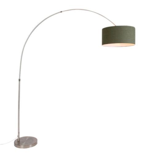 Booglamp staal mosgroene kap 50/50/25 - XL, Huis en Inrichting, Lampen | Vloerlampen, Nieuw, Overige materialen, 200 cm of meer