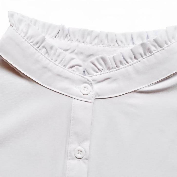 Wit dameskraagje met opstaande kraag / ruffle kraag, Kleding | Dames, Blouses en Tunieken, Wit, Nieuw, Maat 38/40 (M), Verzenden