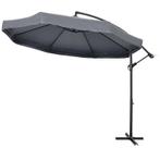 TRUUSK Zweefparasol 3m, Draaibaar, Handslinger, RVS, Polyest, Tuin en Terras, Verzenden, Nieuw