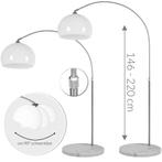 Retro design Booglamp - Staande Vloerlamp - Zilver - Opaa..., Verzenden, Nieuw