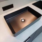 Opbouw Wastafel Sanimex Onyx RVS Rechthoekig Gunmetal, Ophalen of Verzenden, Nieuw