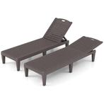 2dekans | Coast Set van 2 Ligstoelen met Verstelbare, Huis en Inrichting, Stoelen, Ophalen of Verzenden, Zo goed als nieuw, Bruin