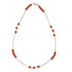 Halsketting - 18 karaat Geel goud Koraal, Sieraden, Tassen en Uiterlijk, Kettingen, Nieuw