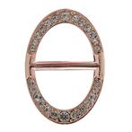 Fako Bijoux® - Sjaalklem - Ovaal - Kristal - 25x36mm - Rosé, Verzenden, Nieuw