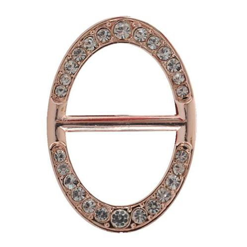 Fako Bijoux® - Sjaalklem - Ovaal - Kristal - 25x36mm - Rosé, Sieraden, Tassen en Uiterlijk, Broches, Verzenden