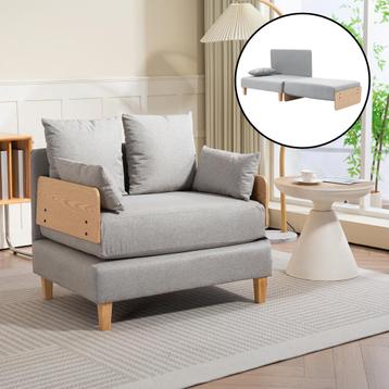 Slaapbank Seinlus 1-zits 81x88x68 cm lichtgrijs [en.casa] beschikbaar voor biedingen