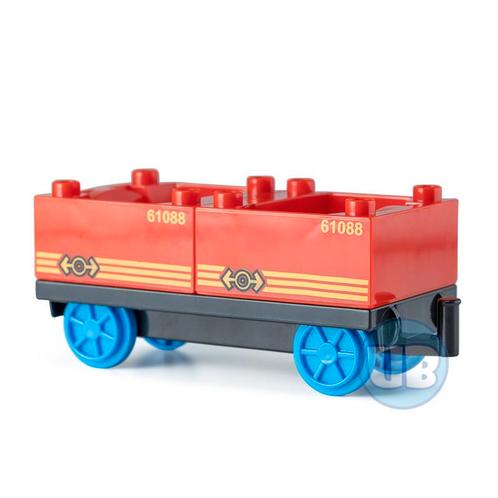 Trein wagon onderstel met rode containers, Kinderen en Baby's, Speelgoed | Duplo en Lego, Nieuw, Verzenden