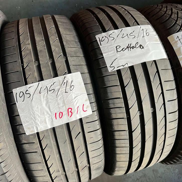 2 x Rotalla 195-45-16 Zomerbanden 5mm, Auto-onderdelen, Banden en Velgen, 16 inch, Zomerbanden, 195 mm, Personenwagen, Gebruikt