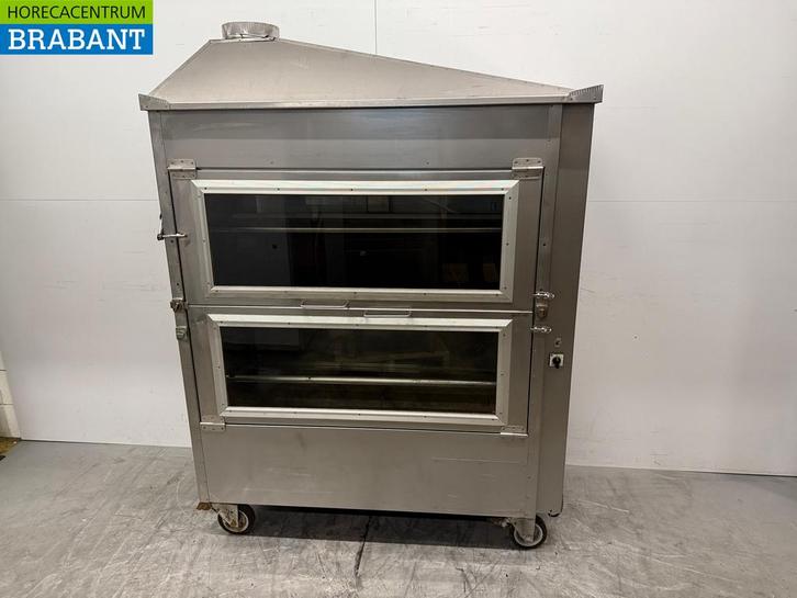 RVS Barbecue Houtskool Grill Rotisserie 143,5 cm 230V Horeca, Zakelijke goederen, Horeca | Keukenapparatuur, Gebruikt, Ophalen of Verzenden