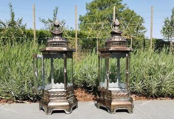 Lantaarn (2) - Glas, Metaal beschikbaar voor biedingen