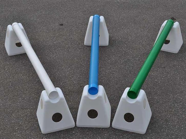 Set 6 Cavaletti Pionnen, 3 Springbalken Met Houten Kern,, Dieren en Toebehoren, Paarden en Pony's | Overige Paardenspullen, Springen