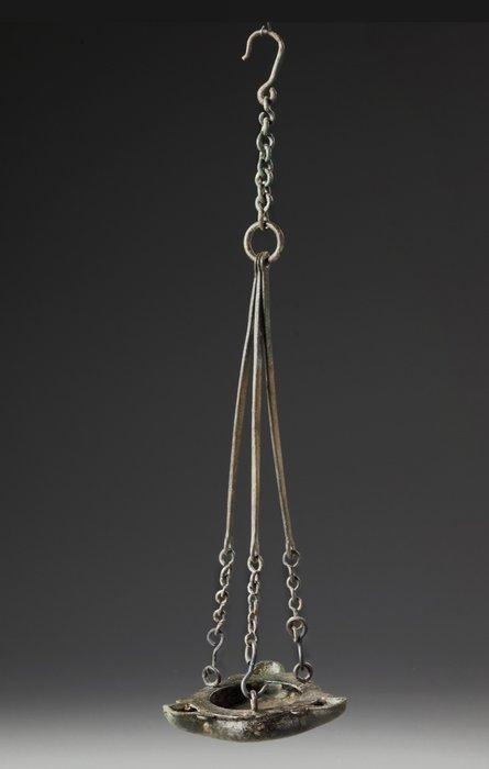 Byzantijns Middeleeuwse bronzen hanglamp, Antiek en Kunst, Antiek | Overige Antiek