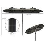 TRUUSK Parasol, Tuinparasol, Kantelbaar, Met Handslinger, Wi, Verzenden, Nieuw