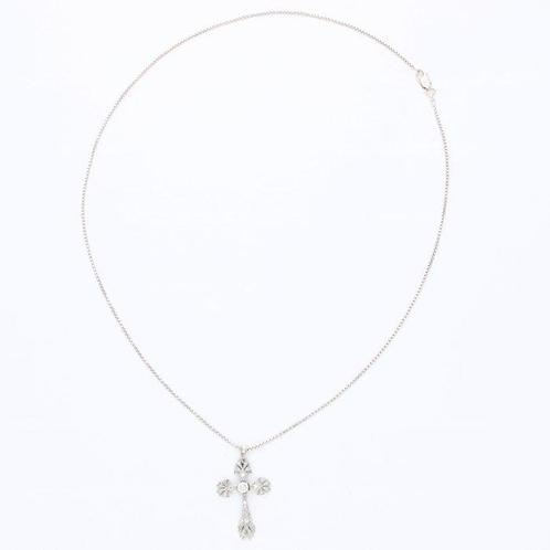 UnoAErre - Ketting met hanger - 18 karaat Witgoud - 0.48ct., Sieraden, Tassen en Uiterlijk, Antieke sieraden