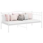vidaXL Slaapbank metaal wit 90x200 cm, Huis en Inrichting, 90 cm, Eenpersoons, Verzenden, Wit