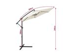 Kingsleeve Zweefparasol - Ø300cm UV bescherming 80+ - Crème, Tuin en Terras, Verzenden, Nieuw