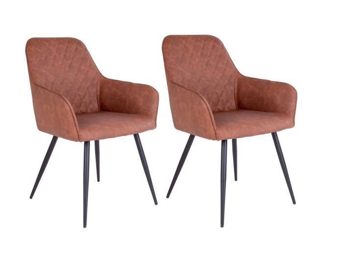 Tweedekans | House Nordic Eetkamerstoel - Set van 2 - Max., Huis en Inrichting, Stoelen, Bruin, Zo goed als nieuw, Ophalen of Verzenden