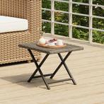 vidaXL Tafel inklapbaar 45x35x32 cm poly rattan grijs, Verzenden, Nieuw