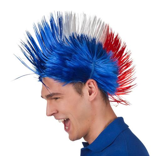 Pruik Punk Frankrijk, Hobby en Vrije tijd, Feestartikelen, Nieuw, Verzenden