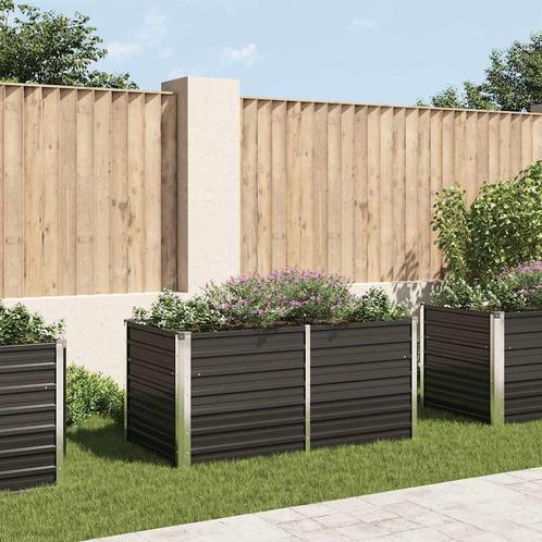 vidaXL Plantenbak verhoogd 160x80x77 cm gegalvaniseerd staal, Tuin en Terras, Bloembakken en Plantenbakken, 100 cm of meer, Nieuw