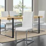 2 Eetkamerstoelen / stoel - Vegas - Kunstleer - Wit, Huis en Inrichting, Stoelen, Verzenden, Nieuw