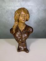 C. Jacobs - sculptuur, Statua busto donna gesso Art nouveau