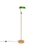 Klassieke notaris vloerlamp brons met groen glas - Banker, Huis en Inrichting, Nieuw, Overige materialen, 100 tot 150 cm, Klassiek / Antiek