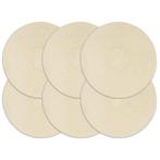 vidaXL Placemats 6 st rond 38 cm katoen natuurlijk, Verzenden, Nieuw, Bruin