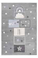 Kindervloerkleed | Happy | Hinkelbaan | Zilver | 80x150 cm, Verzenden, Nieuw