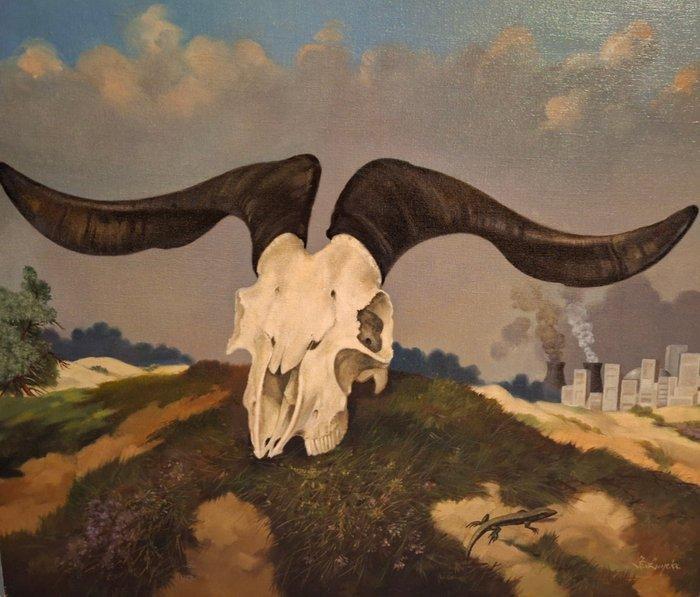 Frans Luyckx ( 1923-1997) -  Ramsschedel op de heide., Antiek en Kunst, Kunst | Schilderijen | Klassiek