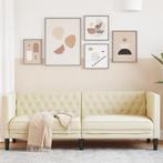 vidaXL Driezitsbank Chesterfield-stijl kunstleer, Verzenden, Nieuw, Driepersoons, Leer