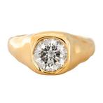 Zonder minimumprijs - Ring - 14 karaat Geel goud, G/H - VVS, Nieuw