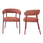 Eetkamerstoel set van 2 Huk 78x57x56 cm rood [en.casa], Verzenden, Nieuw