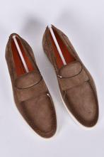 SANTONI - Loafers - 7 - Suede - Loafers - Maat: EU 41 -, Nieuw