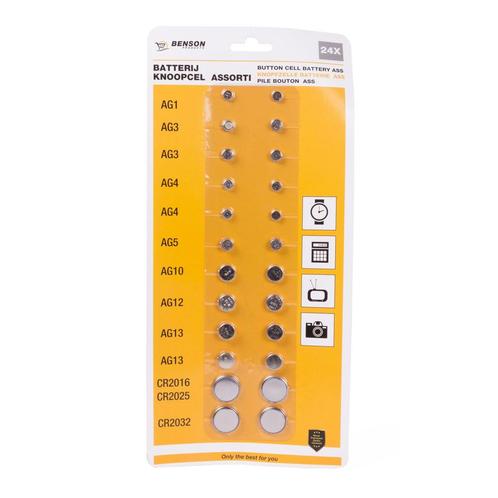 Raymax Batterij knoopcel assortiment - 10 types - 24 stuk..., Audio, Tv en Foto, Accu's en Batterijen, Nieuw, Ophalen of Verzenden